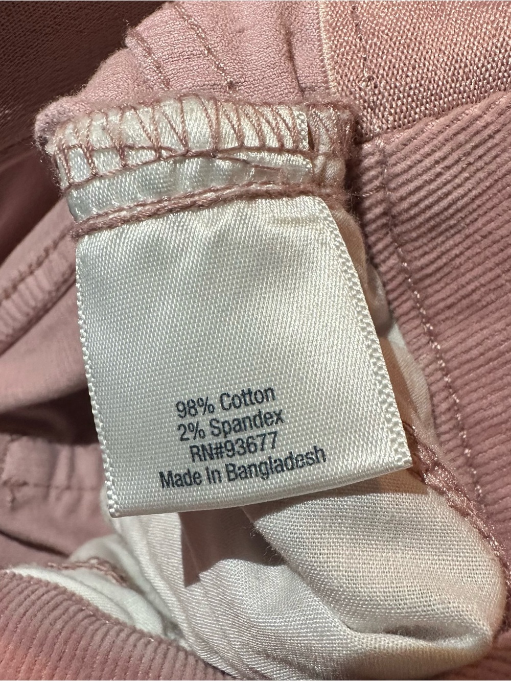 NWOT St JOHNS BAY Pink Corduroy Straight-Leg Pants Sz 8 New unused Blush Pink - Picture 3 of 3